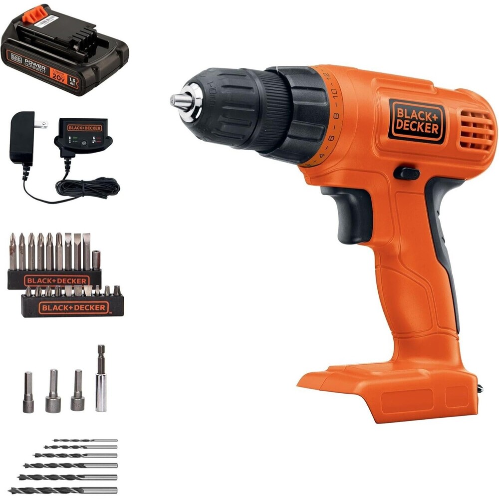 Black+Decker 20V MAX Cordless Drill Driver Kit w/ 30-Pc Bits